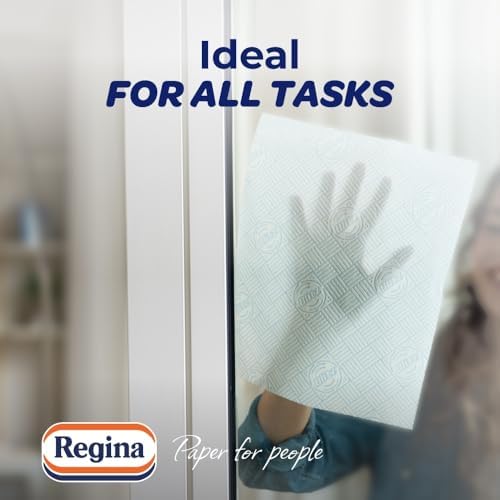 Regina Blitz Household Towels – 6 Rolls Per Pack, 3-ply Kitchen Roll, 100 Sheets Per Roll, Paper Packaging, FSC Certified Paper, Recyclable Packaging, Larger Than Standard Kitchen Roll Sheets