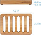 Slotted Bar Soap Holder Teak Wood by HTB, Kitchen Wooden Sponge Holder, Self Draining Soap Dish for Shower, Sink, Bathroom, Bathtub, RV