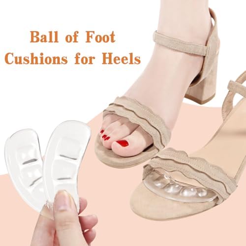 Metatarsal Pads Women, Ball of Foot Cushions, Shoe Inserts for Women, Adhesive Foot Pads, High Heel Inserts for All Day Pain Relief and Comfort, 3 Pairs