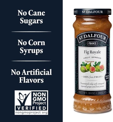 St. Dalfour Fig Royale Fruit Spread - 10oz - 100% from Fruit, No Artificial Ingredients, Non-GMO, No Cane Sugars, All Natural, Made in France