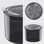 Denture Bath Cup with Cleaning Brush, Large Soaking Container with Strainer Basket for False Teeth & Night Guard, Oral Care Storage Holder for Home Use, Black