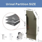 Urinal Partition for Men's Restroom 304 Stainless sheet with Bathroom Partition Hardware Durability for School/Shopping malls/Public Places35.43x15.74x0.71 inch 1PCS