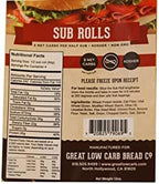 Great Low Carb Sub Rolls 12oz Bag of 2 (foot longs)| 4 Bags| Keto friendly | Kosher |Non GMO |Low carb diet