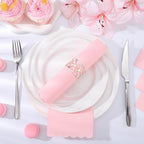 60 Pcs Pink Napkins, 2 Ply Scalloped Napkins Light Pink Disposable Guest Hand Towels for Bathroom Paper Party Dinner Napkin for Mother's Day, Wedding, Baby Bridal Shower, Birthday