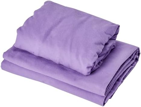 Master Massage 3-Piece Cotton Flannel Massage Table Cover Set – Purple Sheets for SPA Beds and Beauty Salons, Includes Table Cover, Face Cushion Cover, and Table Sheet