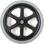 16 Inch Manual Wheelchair Replacement Rear Wheel, 16x1.75 Wheelchair Wheel Accessories, Non-Pneumatic Solid Tires, Bearing 12 mm(1/2 inch), 1 Pair