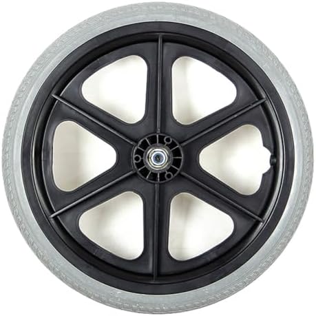 16 Inch Manual Wheelchair Replacement Rear Wheel, 16x1.75 Wheelchair Wheel Accessories, Non-Pneumatic Solid Tires, Bearing 12 mm(1/2 inch), 1 Pair