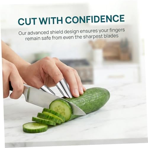 Homoyoyo 3pcs Stainless Steel Finger Guards Finger Covers for Kitchen Cutting Protection Reusable Chopping Tools for Cooking Safety