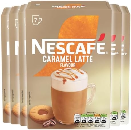 NESCAFÉ LATTE Caramel Instant Coffee Sachets x7 (Pack of 6, Total 42 Sachets)