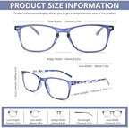 2 Pack Progressive Multifocus Reading Glasses Men and Women Computer Blue Light Blocking Anti Eyestrain Readers