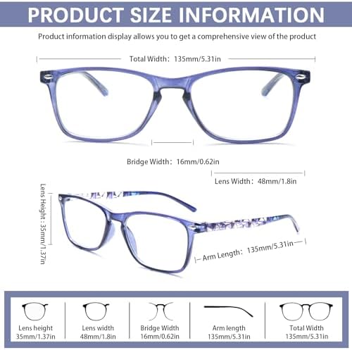 2 Pack Progressive Multifocus Reading Glasses Men and Women Computer Blue Light Blocking Anti Eyestrain Readers
