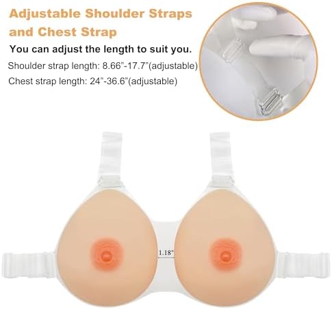 Strap on Silicone Breast Forms Fake Boobs for Mastectomy Prosthesis Crossdresser Transgender Cosplay