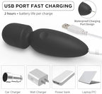 Mini Massager Tools,Small Waterproof Cordless Handheld Massager with 10 Vibration Modes, Personal Handheld Massager for Back（Black）