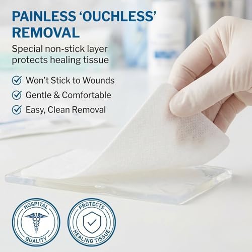 McKesson Non-Adherent Pads for Wounds, 2x3 Inch, 100 Count, Sterile Non-Stick Wound Dressing, Highly Absorbent, Painless Removal, Individually Wrapped