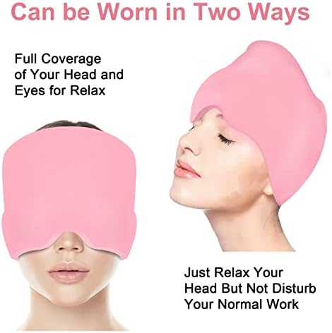 Headache Relief Cap With Reusable 360 Ice Gel Pack - Wearable Migraine and Tension Relief Hat for Puffy Eyes, Sinus & Stress - One Size Fits All