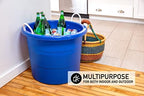 United Solutions Easy-Access Storage Rope Handle Tub, 19 Gallon, Blue, 2 Count (TU0335)