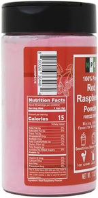 NPG Freeze Dried Red Raspberry Juice Powder 7 Oz, Seedless Fine Superfood Powder for Flavoring, Coloring, Baking, Smoothies, Purees, and Acai Bowls, All Natural
