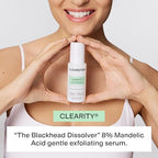 CLEARSTEM - CLEARITY The Blackhead Dissolver Mandelic Acid Serum - Vitamin C, Turmeric, Collagen Boost - All Skin Types - Facial Skin Care Products - Gluten Free, Cruelty Free - 1.35 Fl Oz / 40ml