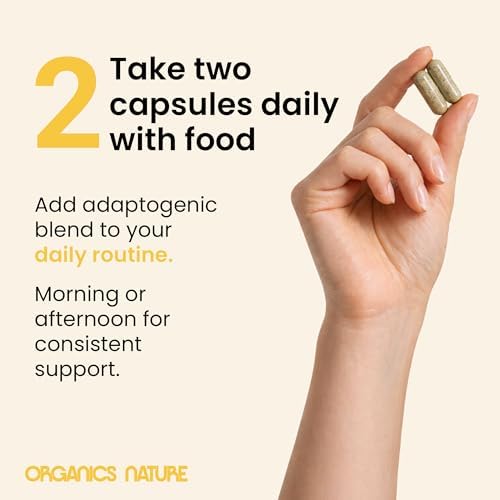 Adaptogenic Wellness Blend Capsules – Ashwagandha, Turmeric, Rhodiola, Ginger, Black Pepper, Stress Relief, Mood, Inflammation, Vegan, Non-GMO, Gluten-Free, 60 Capsules