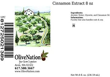 Cinnamon Extract - PG Free - 8 ounces - Flavoring Recipes with Premium Quality Real Extract - Sugar-free - Kosher - Premium Quality Flavoring Extract for Baking