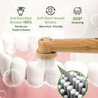 Replacement Toothbrush Heads Compatible with Oral-B, Eco-Friendly Bamboo Handle with Castor Oil Bristles (Plant-Based), BPA-Free, Biodegradable Handle (3 Count)