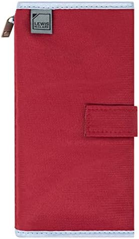 Lewis N. Clark Travel Pill Organizer, for Vitamins, Medication, Prescriptions, Or Medicine Storage, 16 Slot Pouch, Red