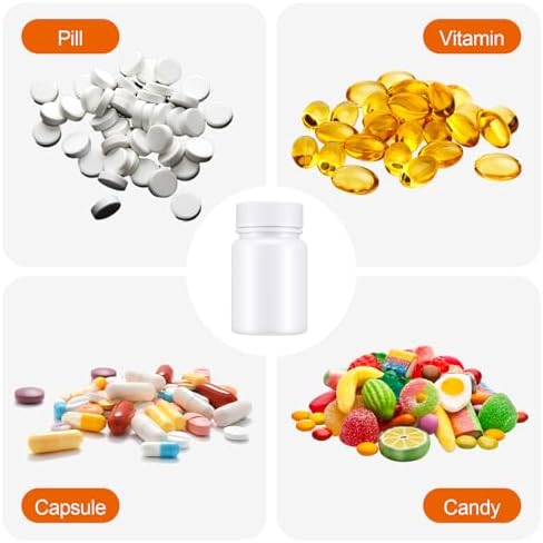 WLLHYF 6Pcs Pill Bottle White 50ml Empty Clear Plastic Pill Bottles Medicine Bottles with Screw Caps Empty Reagent Bottle Containers for Pills, Vitamins, Liquid Solid