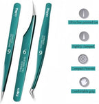 Lash Tweezers for Eyelash Extensions 3PCS High-precision False Eyelash Tweezers Kit for Eyelash Cluster Straight and Curved Stainless Steel Lash Applicator Tools