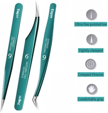 Lash Tweezers for Eyelash Extensions 3PCS High-precision False Eyelash Tweezers Kit for Eyelash Cluster Straight and Curved Stainless Steel Lash Applicator Tools