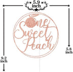 Rose Gold One Sweet Peach Cake Topper, Peach Sweet Baby/One Sweet Girl, Peach Themed Baby Shower Party Decorations Supplies for Baby Girls