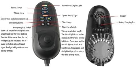 YWBL-WH Electric Wheelchair Joystick Controller, 24V DC Brushed Motor Replacement Joystick with Brake, for Electric Mobility Scooter Wheelchair and Smart Robot