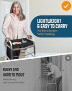 FANGSUN Walker Tray with Cup Holder, Lightweight Detachable Mobility and Walker Accessories Table for Senior, Rollator Tray for Rolling Folding Rollator, Easy Assembly