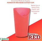 Essential Medical Supply Power of Red Adaptive Reusable Nose Cut Out Cup for Easier Drinking - Nosey Style Cup for Seniors and Adults - 2 Cups Included
