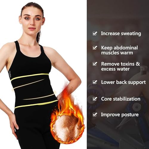 Waist Trimmer Sport Lower Lumbar Support/Back Brace Belt Adjustable Waist Trainer Belt Weight Loss Sweating Enhancer for Men & Women Black