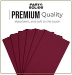 Burgundy Dinner Napkins Disposable 8" x 4" Folded - 40 Pcs 2 Ply Burgundy Napkins Disposable Paper Guest Towels for Bathrooms, Dinners, Everyday Parties & Party Supplies