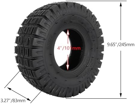 3.00-4 260x85 10x3 Tires and Inner Tube For Off-road Go Kart, ATV, Scooter, E300, E325, Goped, 4 Wheeler Vehicle, Utility Dolly, Hand Truck Tires,Tire Tubes With TR87 Bent Angled Valve Stem 2 Sets