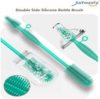 Silicone Bottle Brush,Double Sided with Sturdy Handle,Easy to Clean & Scratch-Free Brush for Baby Bottles,Sports Bottles,Insulated Bottles and 30/40 oz Tumblers(Green)
