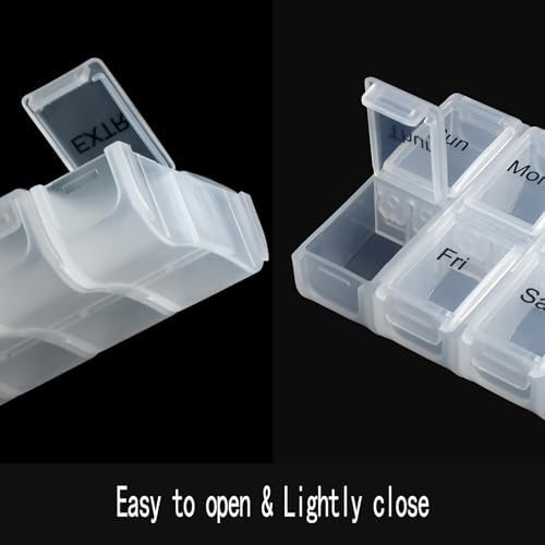 2 Packs Weekly Travel Pill Organizer Case for Purse with Removable 7 Day Box, Fashionable Pill Container for Medicine, Vitamin, Supplement
