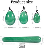Set Green Jade Eggs Balls Stone Multiple Colors and Styles Natural Green Stones Jade Egg Massage Stone for Women Pelvic Strength Body Train Crystal Balls (Single Massage Stick,Single - 5)