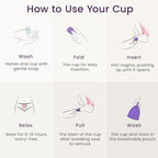 EcoBlossom Reusable Menstrual Cup Set - The Most Reliable Medical Grade Silicone Period Cups - Comfortably use for 12 Hours (Small & Large)