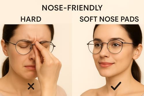 EVA Foam Nose Pads for Glasses, 24 Pairs 1.5mm Ultra Soft Anti-Slip Self-Adhesive Cushions – Oval, Half-Moon, Drop-Shaped – Skin & Black, for Eyeglasses, Sunglasses, Kids