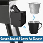 15 Pack Grease Bucket Liner Griddle Accessories, Aluminum Foil Grease Catcher Cup Liner for Traeger Traeger Pro Series, Pit Boss, Pellets Smoke, Grill Accessories Drip Tray Liner