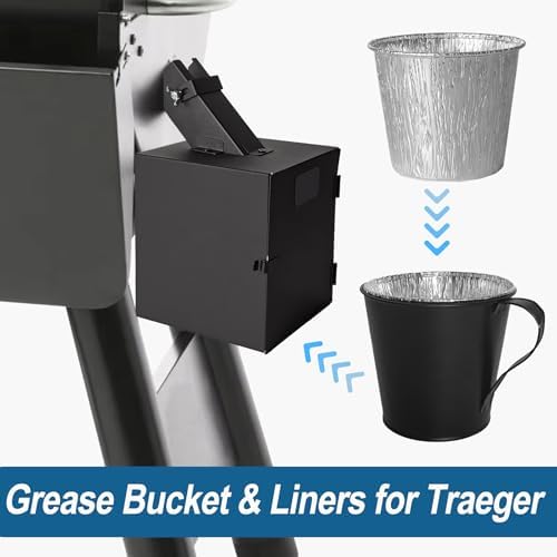 15 Pack Grease Bucket Liner Griddle Accessories, Aluminum Foil Grease Catcher Cup Liner for Traeger Traeger Pro Series, Pit Boss, Pellets Smoke, Grill Accessories Drip Tray Liner