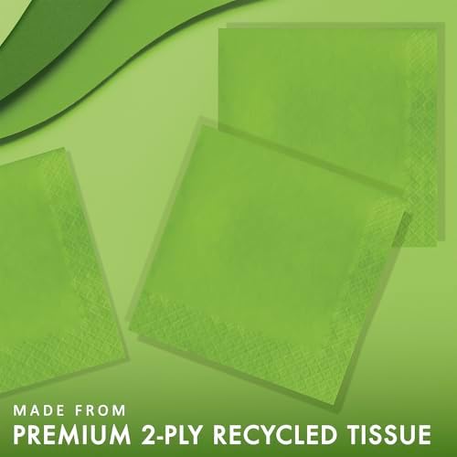 Creative Converting Touch of Color 2-Ply 50 Count Paper Lunch Napkins, Fresh Lime - 663123B