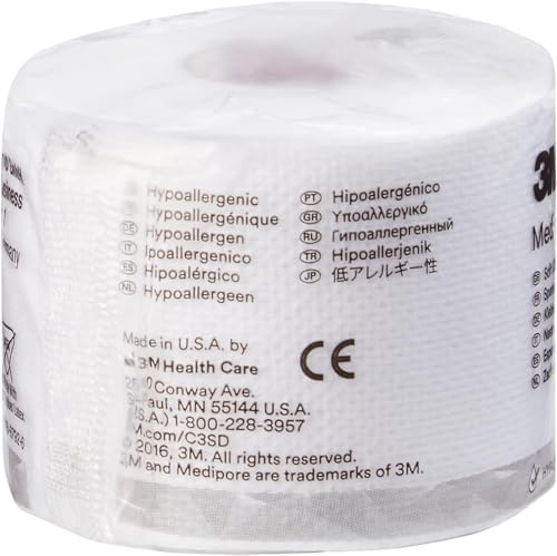 3M Healthcare Corp Medipore Hypoallergenic Soft Cloth Surgical Tape 2" X 10 Yds, White, Excellent Adhesion, Water Resistant, Each