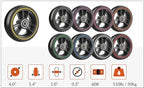 W434, 4 X 1.4 inch, Solid, PU Wheels, Wheelchair Casters, Nylon Rim, one Pair (Black)