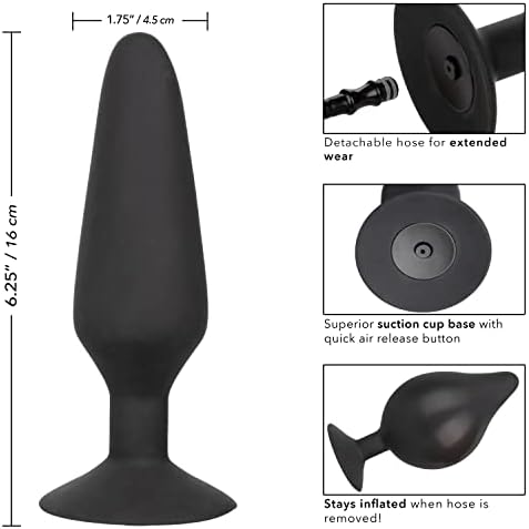 CalExotics COLT XXXL Pumper Plug with Detachable Hose, 6.25 Inch Silicone Inflatable Anal Plug Black SE-6869-25-3