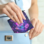 Purple Flower Butterfly Sanitary Napkin Storage Bag for Travel Zipper Period Holder Bag Portable Holder Pad for Women Teen Girls