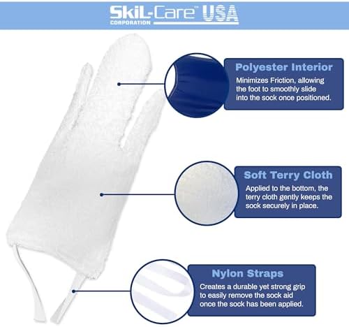 Skil-Care Easy-On Sock Aid Device for Seniors, Flexible Sock Helper for Seniors with Grip Handles, Sock Assistant Device No Bending, Socks Aide for Limited Mobility, 810106
