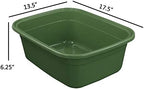 Gloreen 18 Quart Wash Basins, Large Plastic Rectangular Dish Pan/Tub, 3 Packs